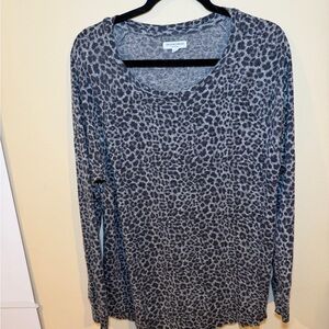 Grayson Threads Gray Animal Print Long Sleeve Top